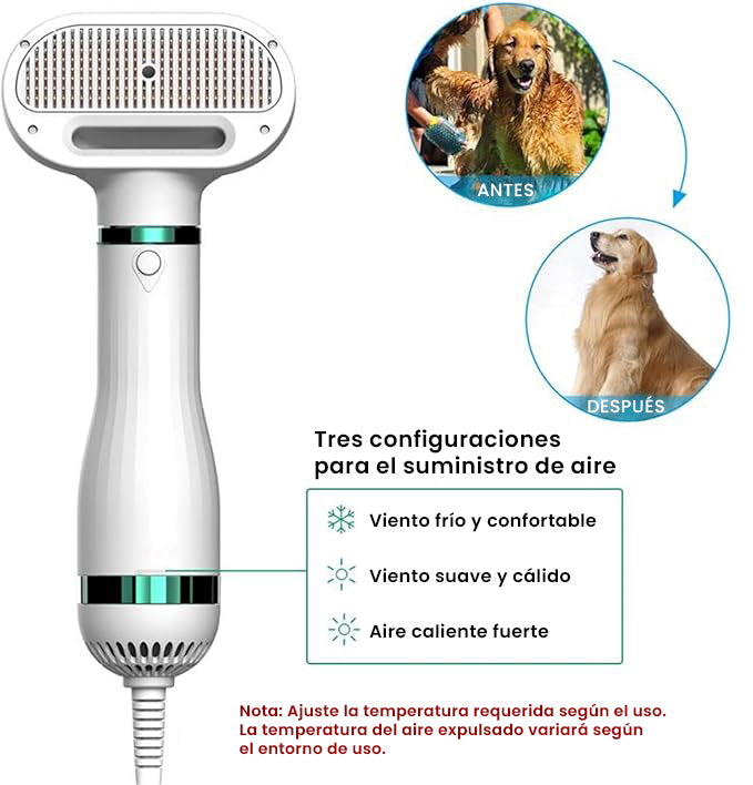 PACK MASCOTA CEPILLO SECADOR + GUANTE